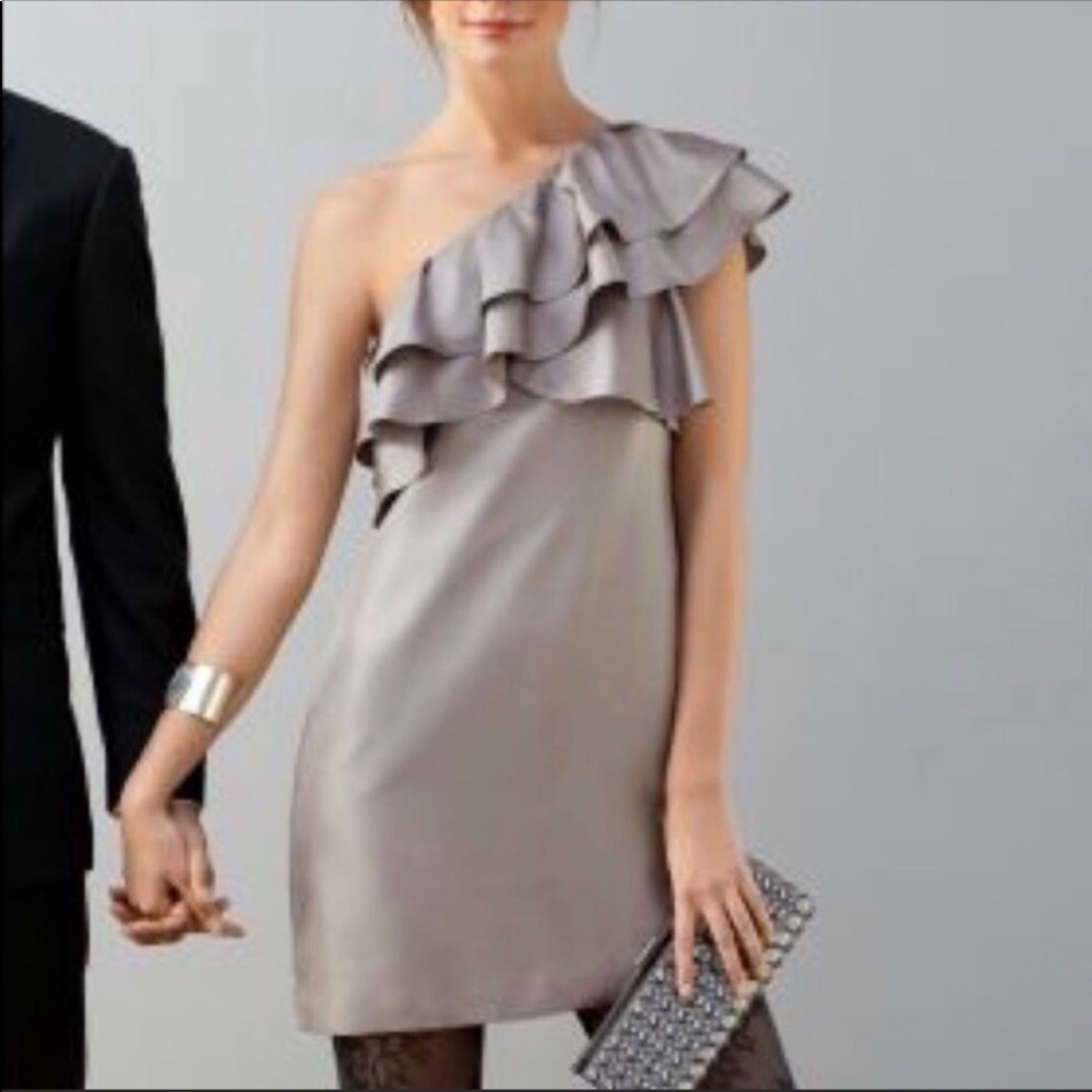 Nwt Banana Republic One Shoulder Ruffle Dress 4